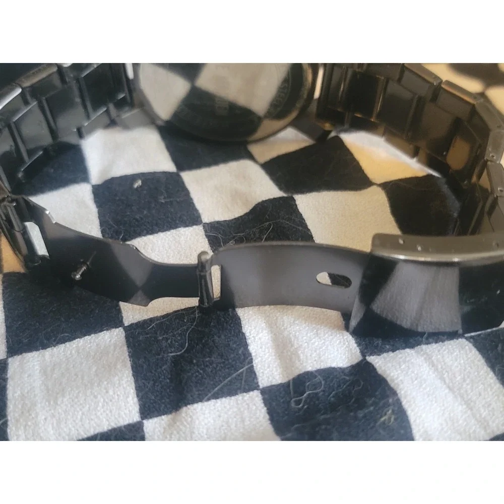 Steve‎ Madden Men's Black Metal Watch – Quartz – Stainless Steel Back